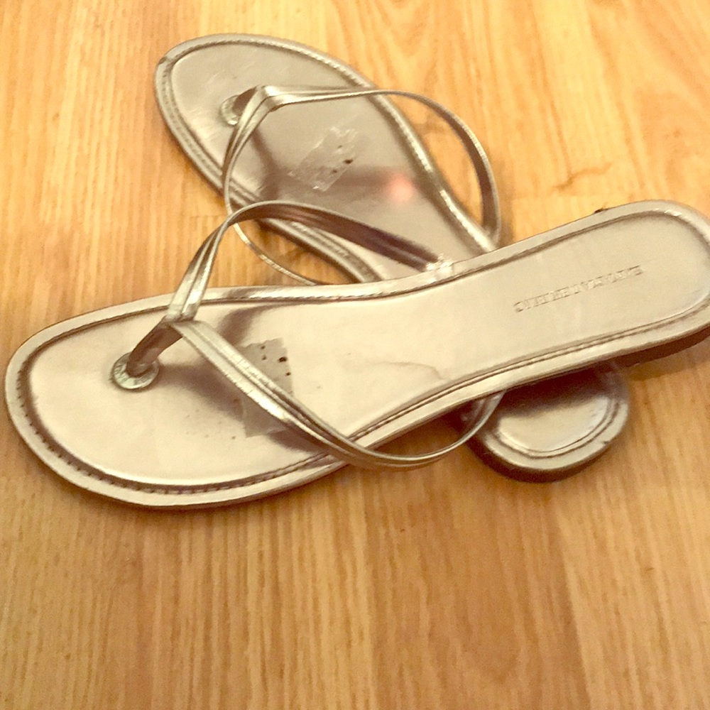 Banana Republic silver thong sandal